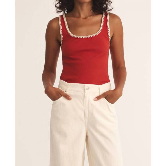 NEW Z SUPPLY jaidynn rib tank in cabana red - Picture 1 of 6